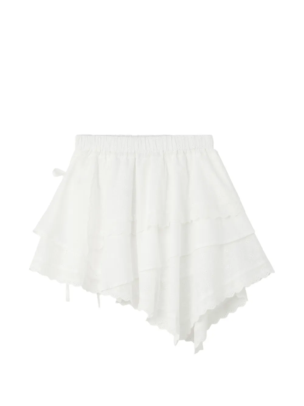 b+ab tiered broderie-anglaise cotton mini skirt - Bianco