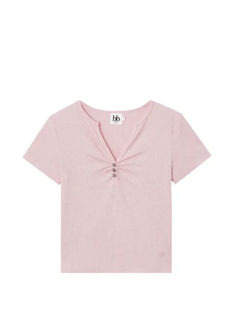b+ab ribbed-knit ruched T-shirt