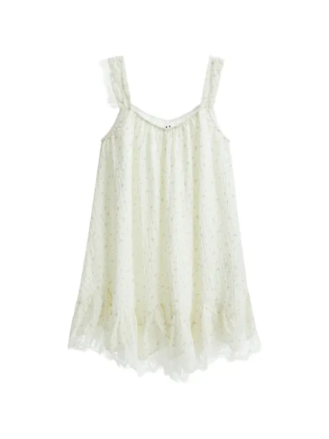b+ab floral-print lace-trim mini dress