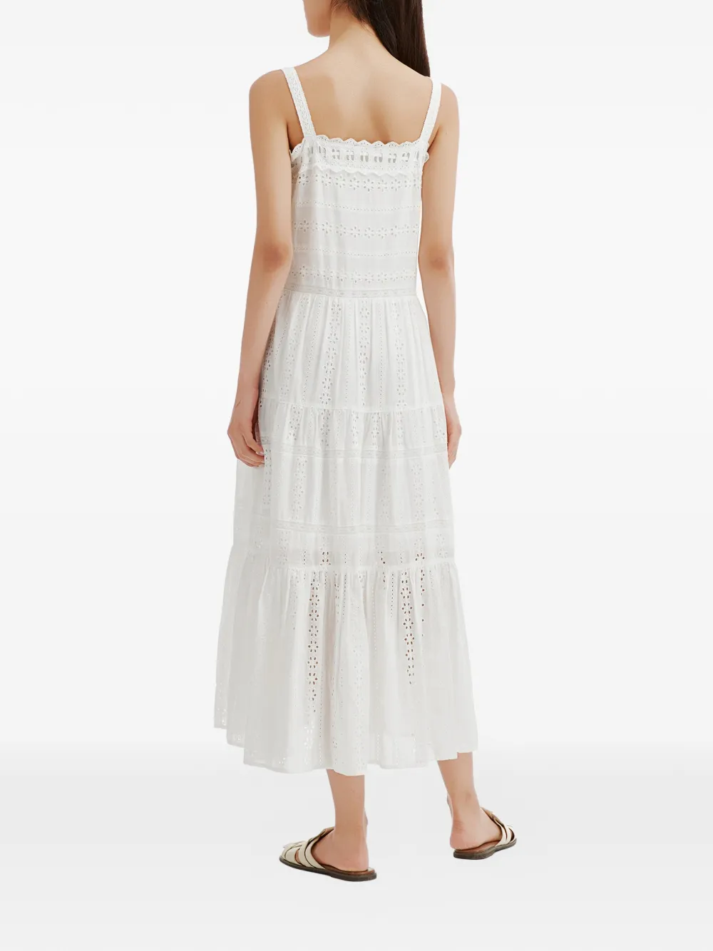 tout a coup Broderie anglaise jurk Wit