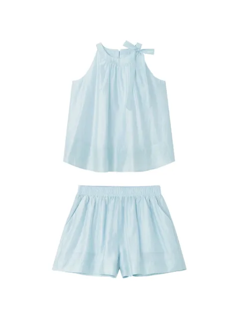 b+ab bow-detail sleeveless blouse and shorts set