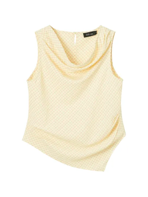 tout a coup check cowl-neck top