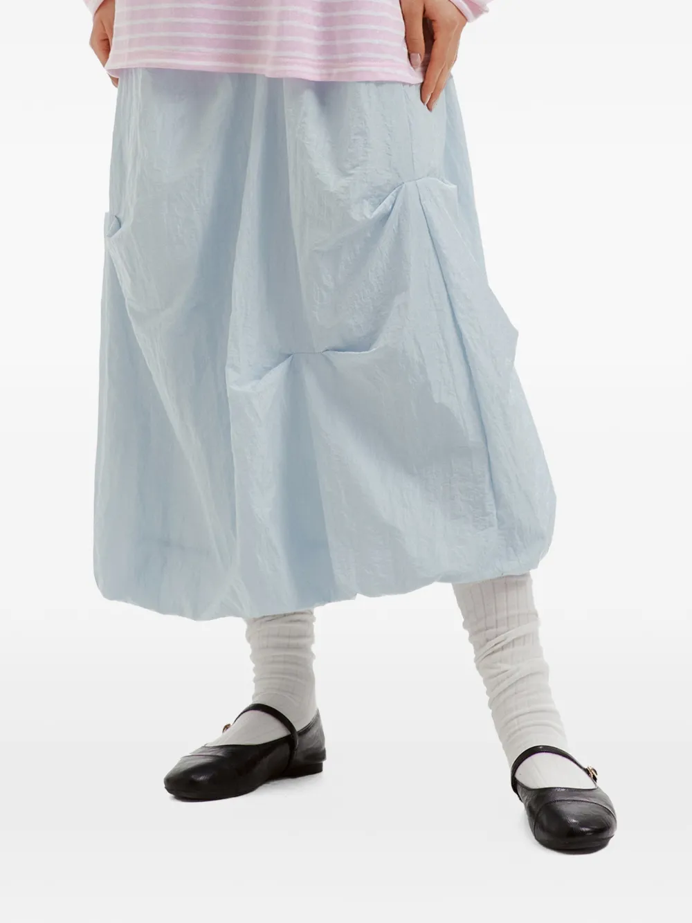 b+ab Midi-ballonrok met elastische taille Blauw