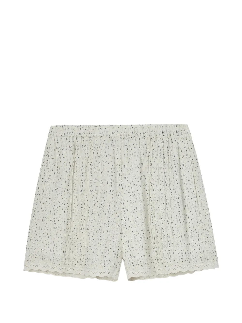 tout a coup floral-print broderie-anglaise shorts - White