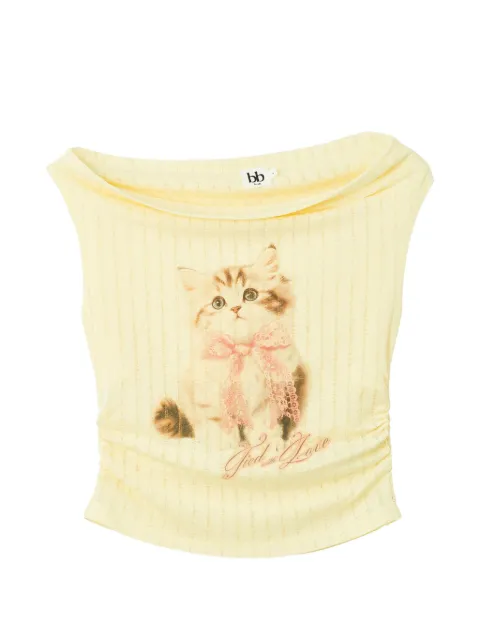 b+ab graphic-print ruched T-shirt