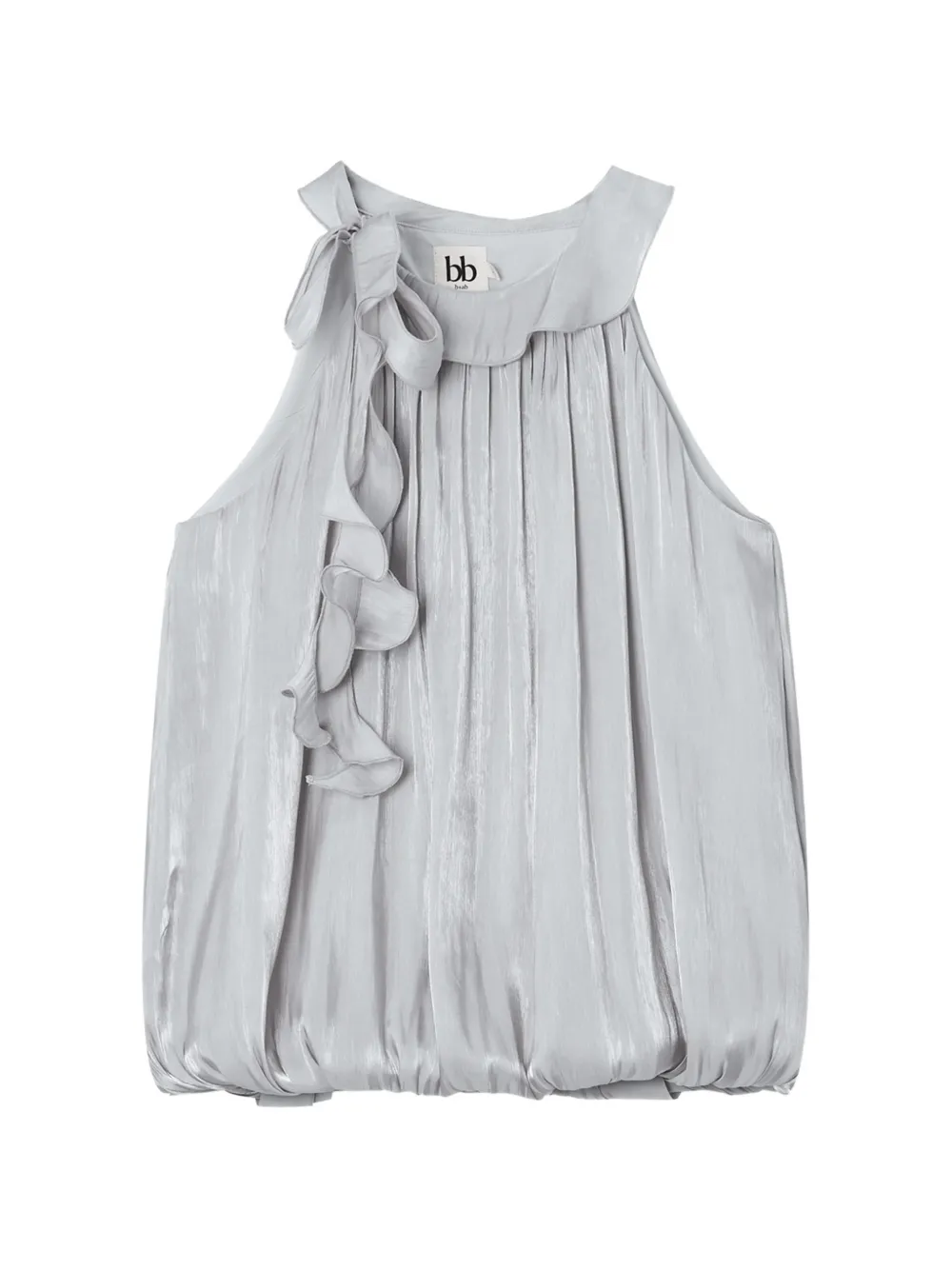 b+ab ruffle-trimmed bow-detail blouse - Grigio