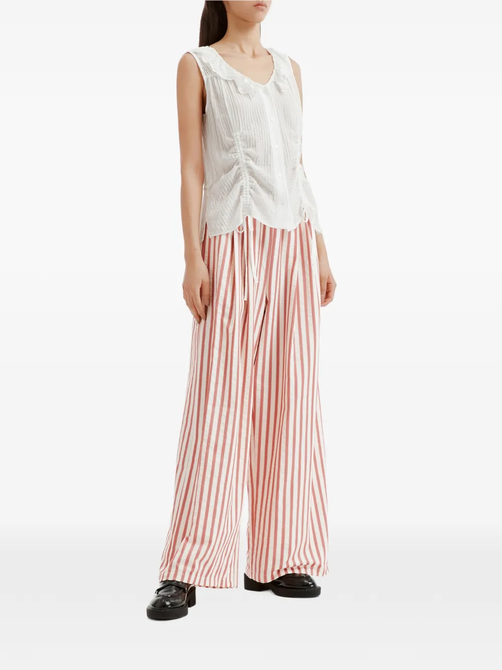 b+ab Gestreepte broek Roze