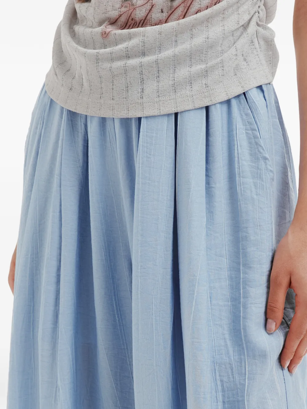 b+ab Plooibroek met wijde pijpen Blauw