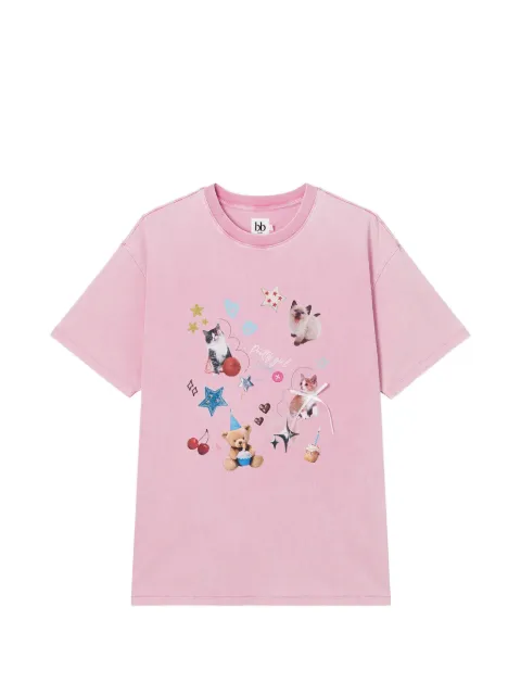 b+ab graphic-print bow-detail T-shirt