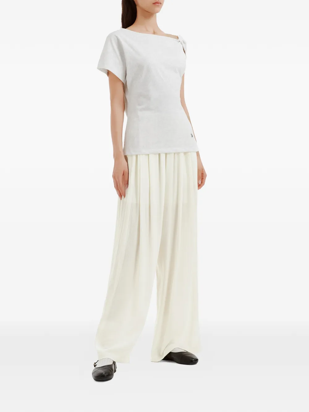tout a coup Broek met elastische tailleband Wit