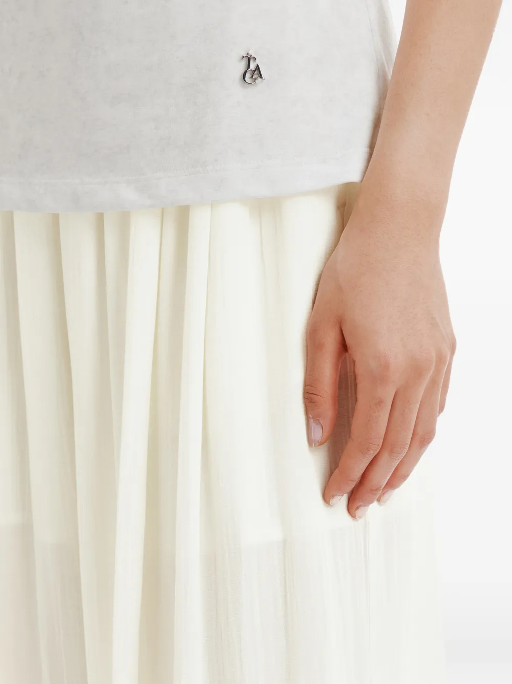 tout a coup Broek met elastische tailleband Wit