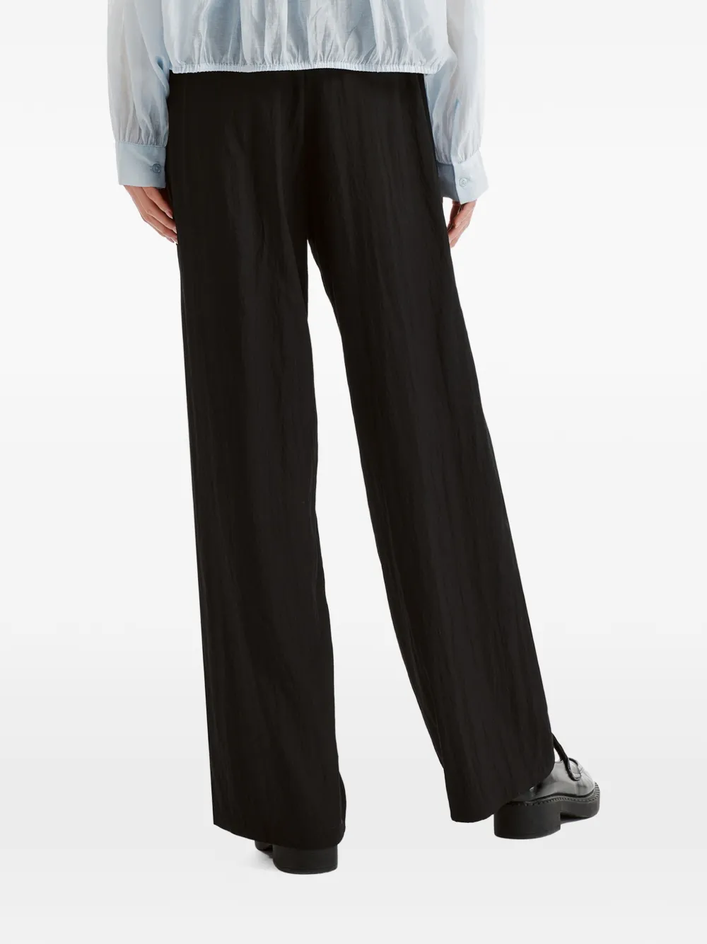b+ab Broek met wijde pijpen en trekkoord Zwart