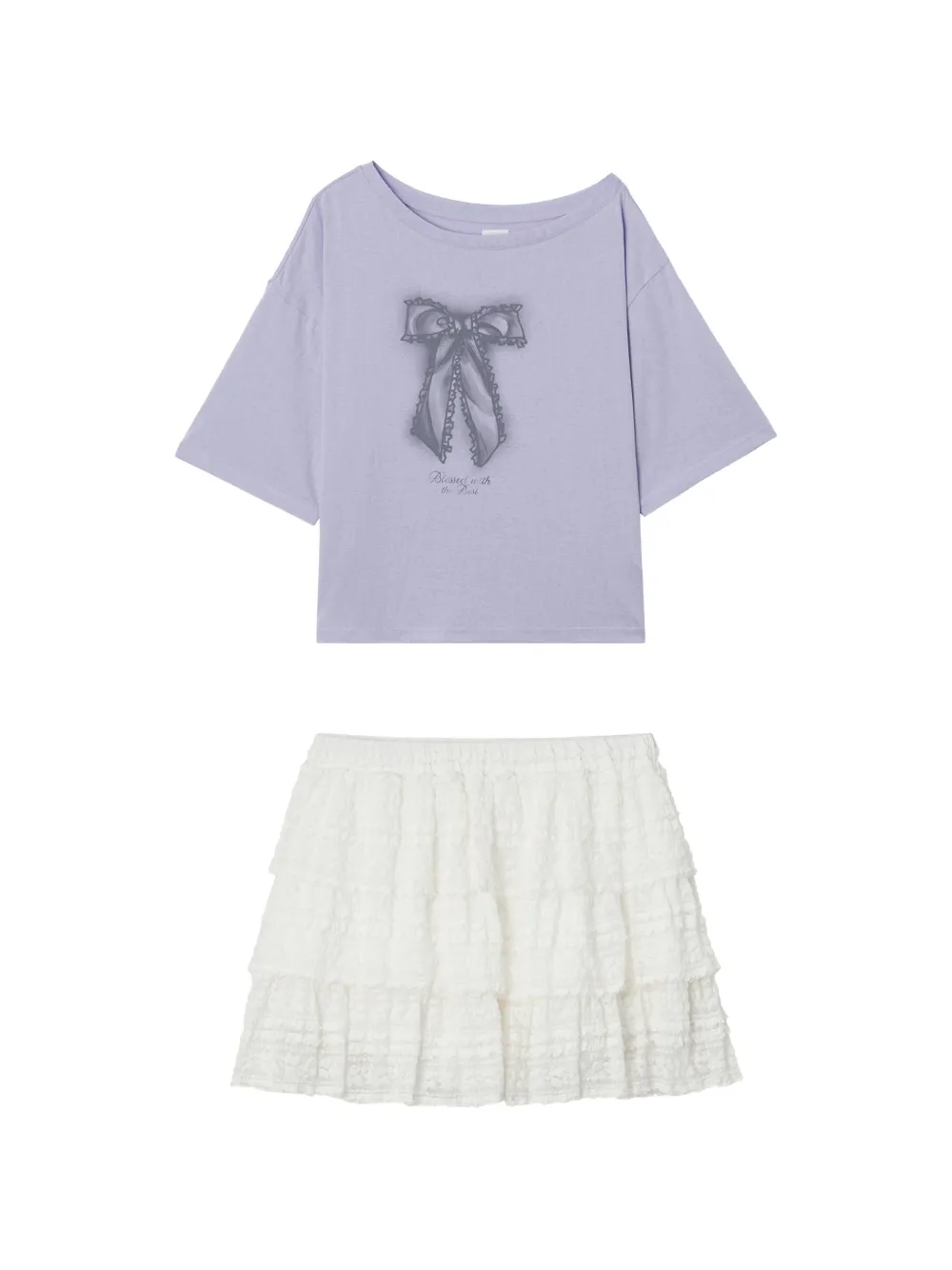 b+ab bow-print tiered set - Viola