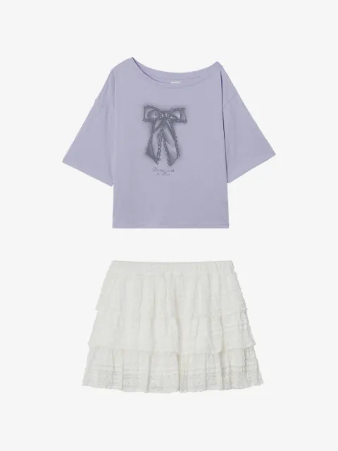 b+ab bow-print tiered set