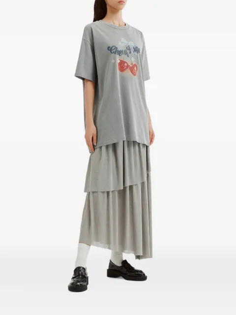 b+ab — tiered asymmetric midi skirt