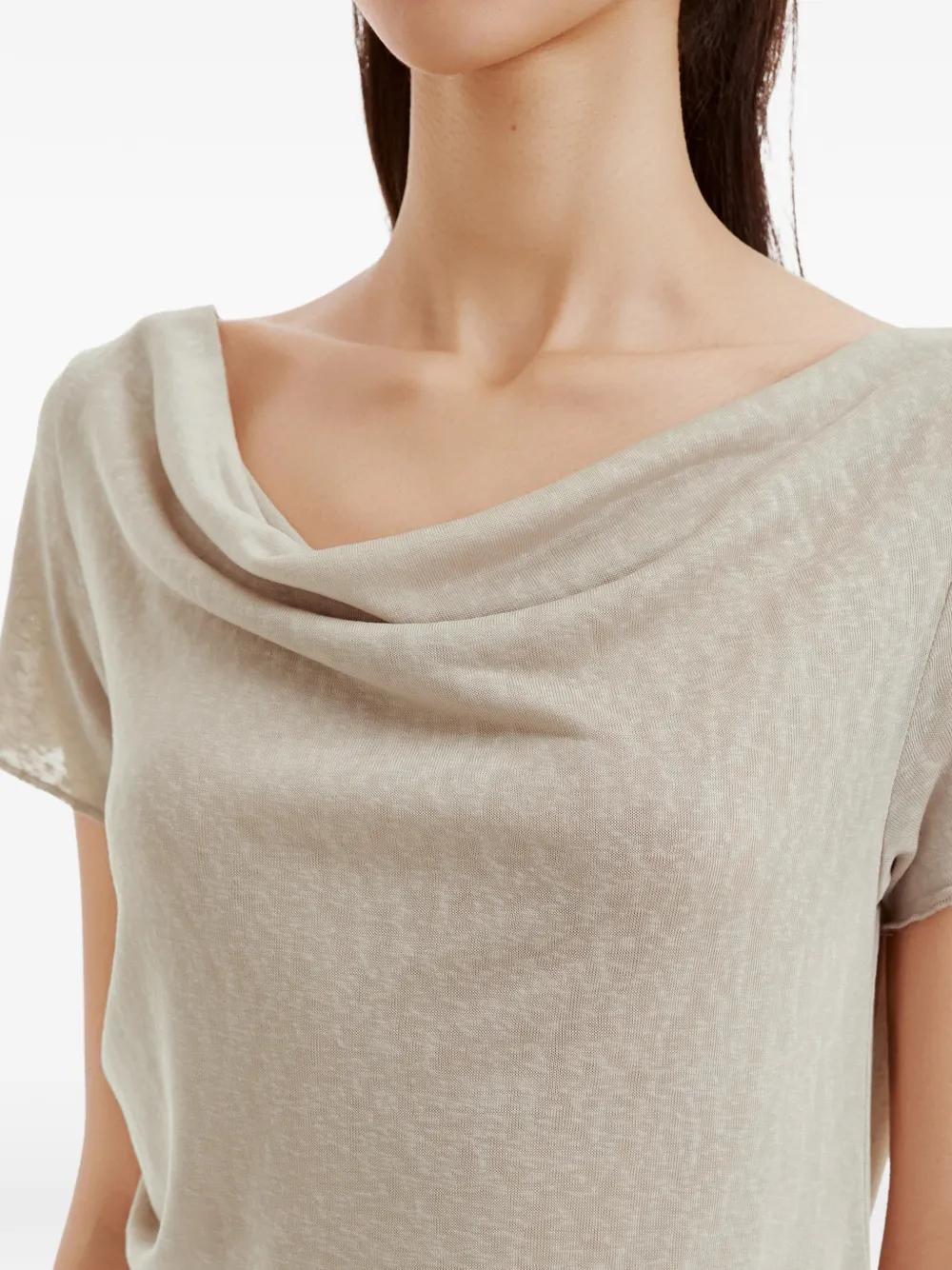 tout a coup Jurk met kanten afwerking en ruches Beige