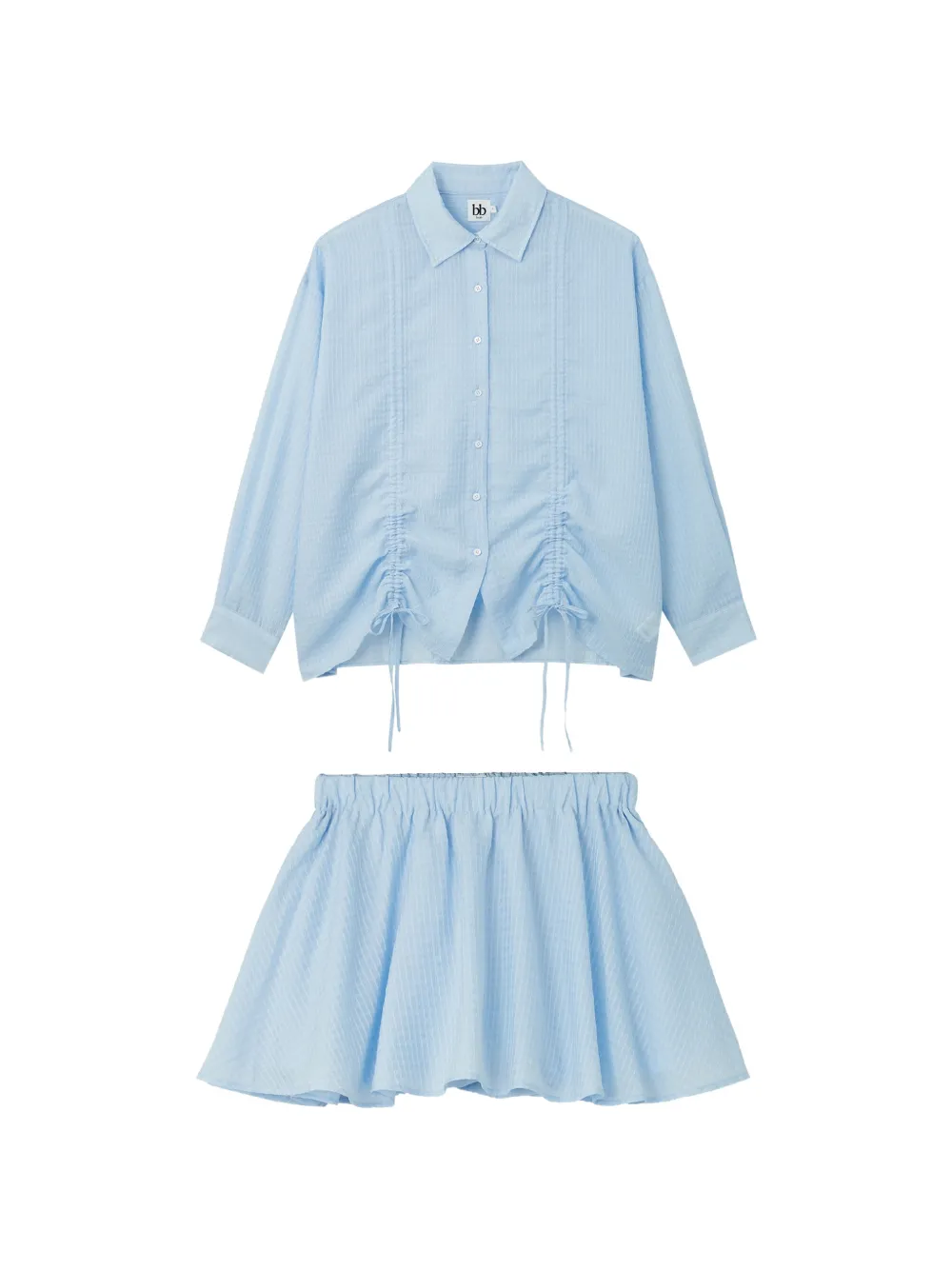 b+ab shirt and mini skirt set - Blu