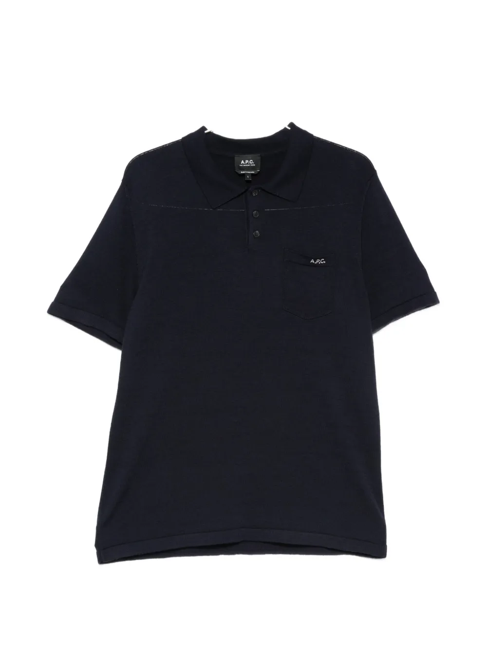 A.p.c. Gide Logo-embroidered Chest-pocket Polo Shirt In Blue