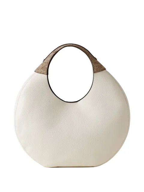 Borbonese large Full Moon pebbled leather tote bag