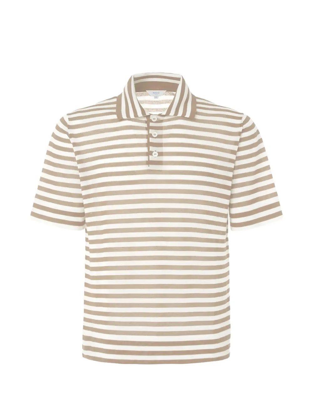 Malo striped short-sleeve polo shirt - Toni neutri