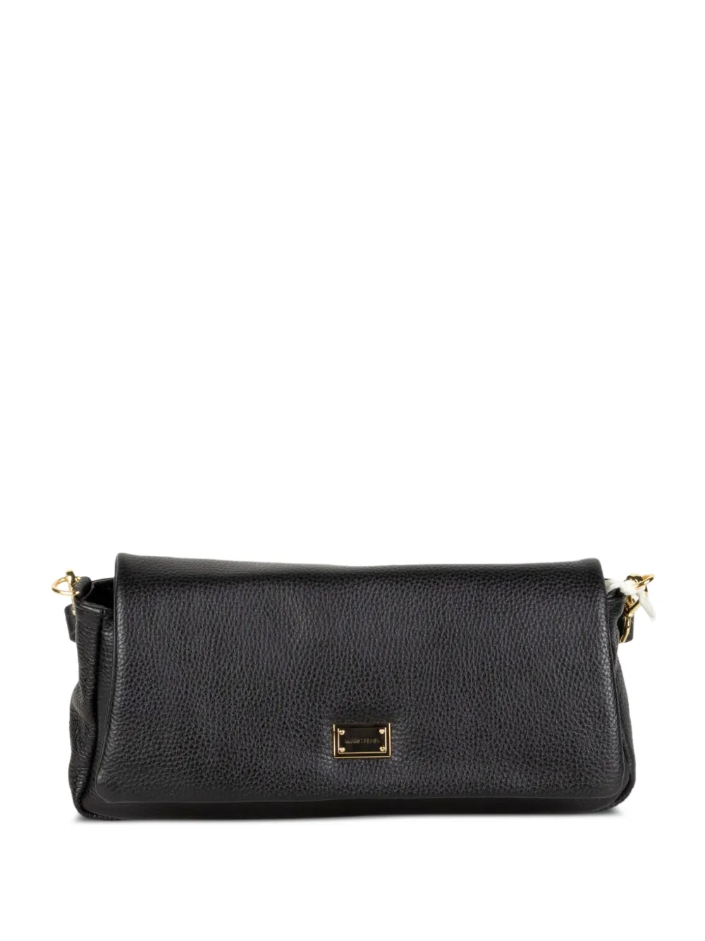 Marc Ellis logo-plaque pebbled-effect clutch bag - Nero