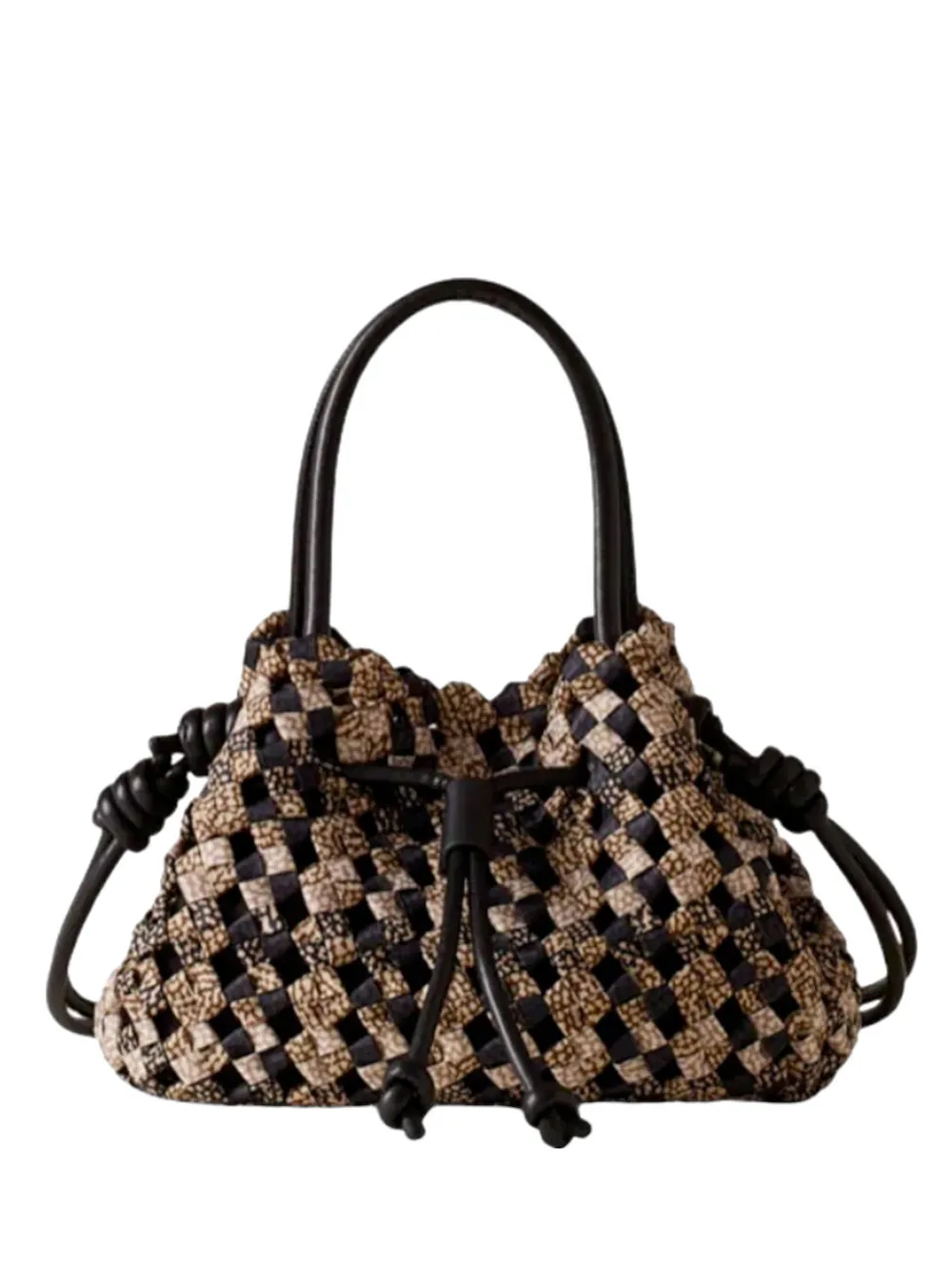 Borbonese woven drawstring tote bag - Toni neutri