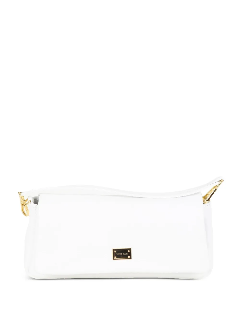 Marc Ellis logo-plaque Virginia clutch bag - Bianco