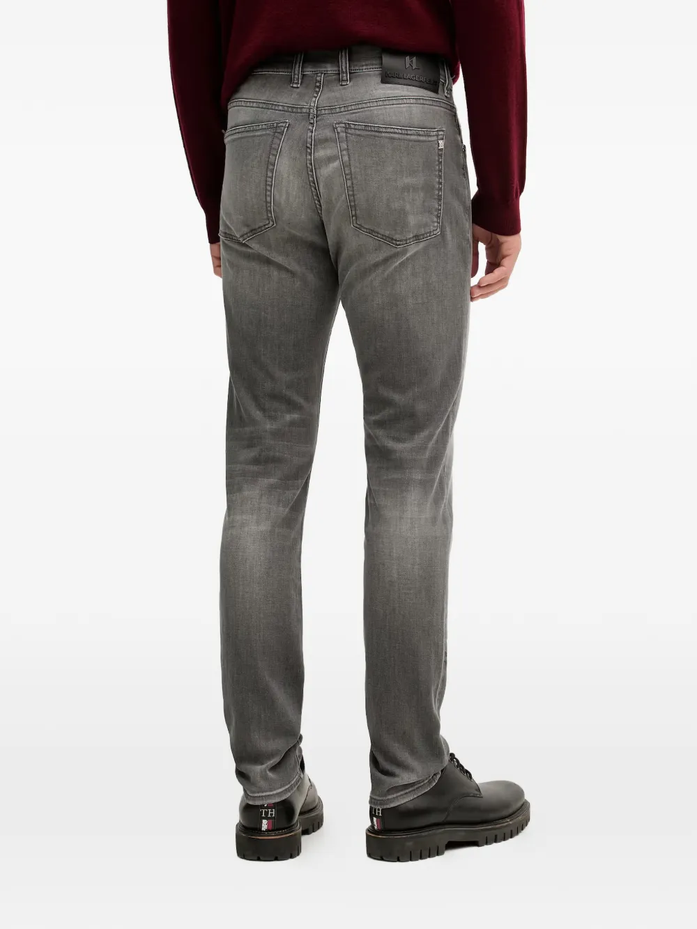 Karl Lagerfeld KL-Jordan jeans met logopatch en vervaagd effect Grijs
