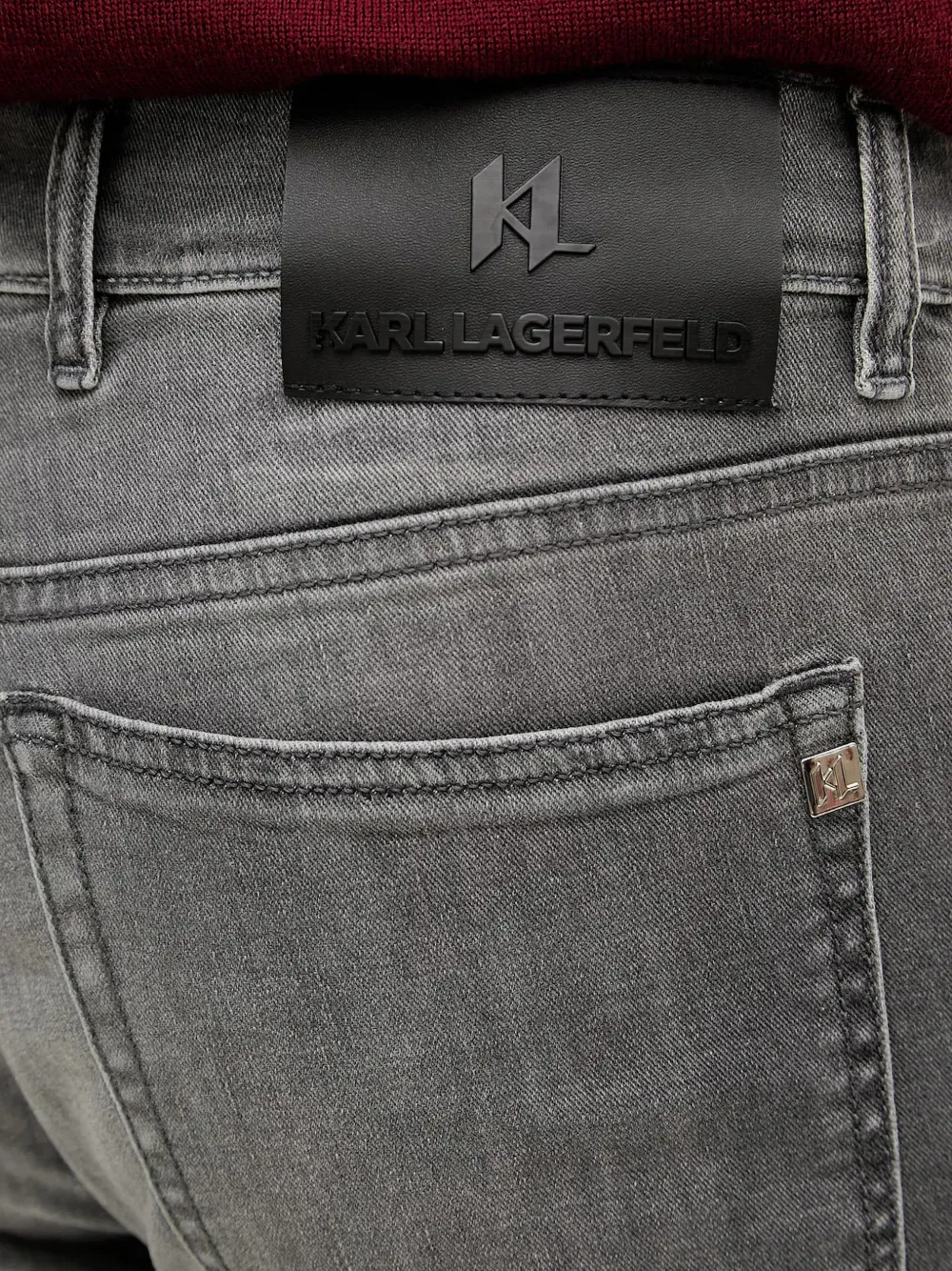 Karl Lagerfeld KL-Jordan jeans met logopatch en vervaagd effect Grijs