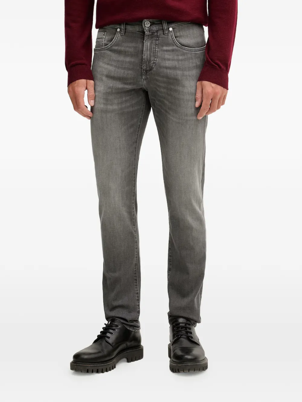 Karl Lagerfeld KL-Jordan faded logo-patch jeans - Grigio
