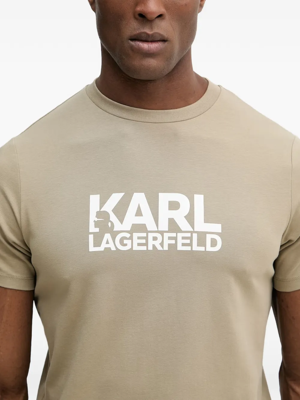 Karl Lagerfeld T-shirt met logoprint Beige
