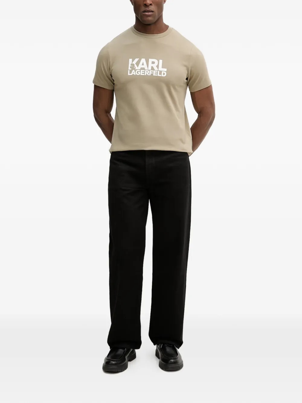 Karl Lagerfeld T-shirt met logoprint Beige