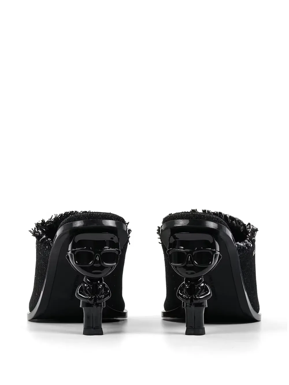 Karl Lagerfeld Ikonik frayed sandals Zwart