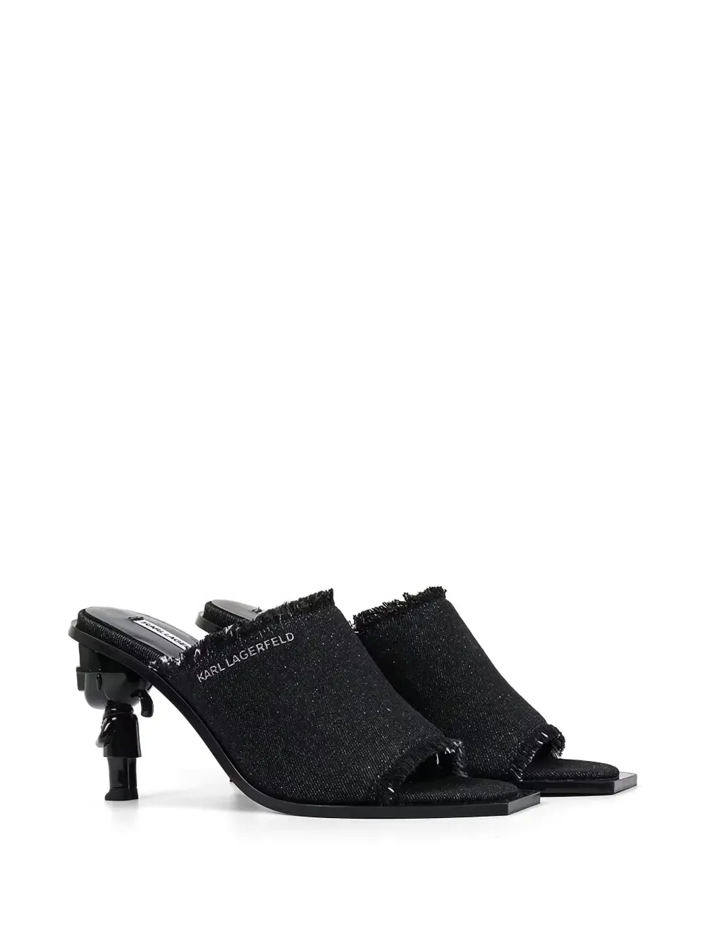 Karl Lagerfeld Ikonik frayed sandals Zwart