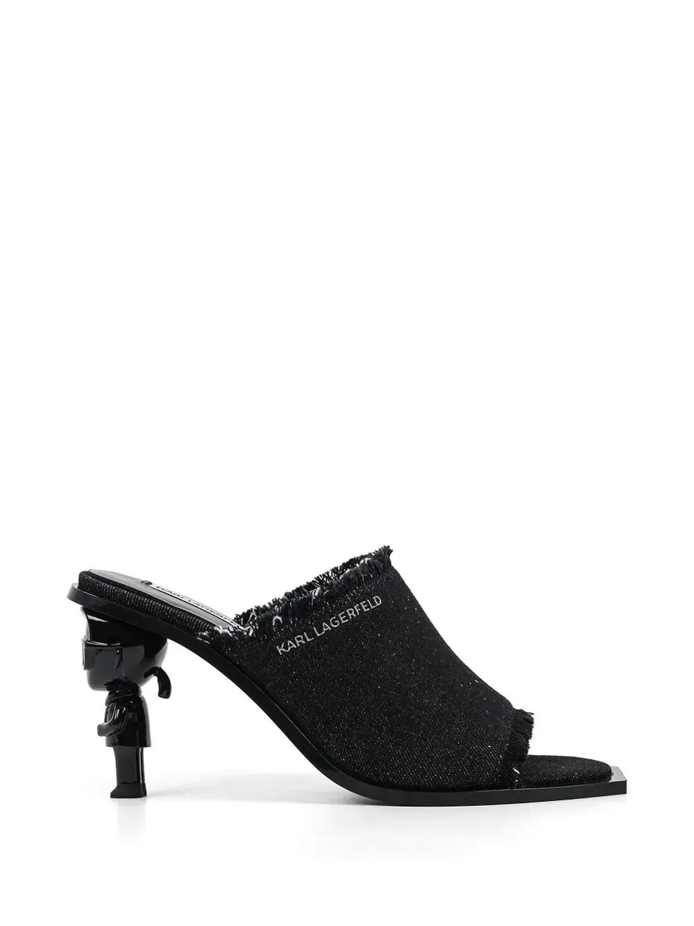 Karl Lagerfeld Ikonik frayed sandals Zwart