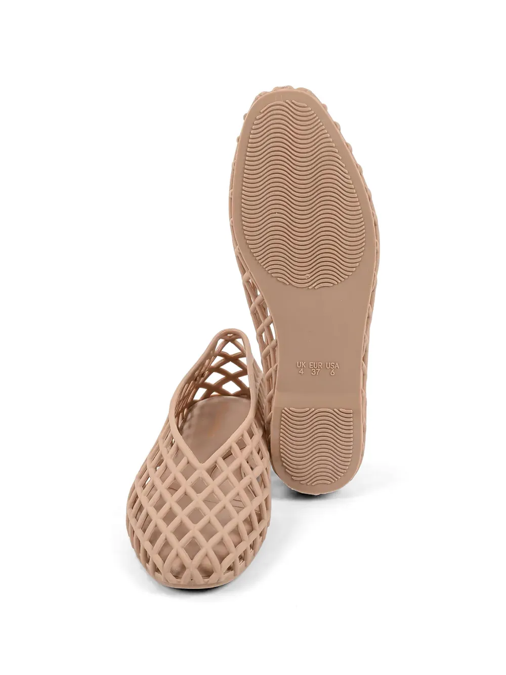 Karl Lagerfeld lattice-detail logo-plaque ballet flats Beige