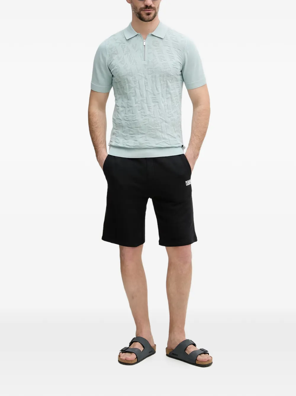 Karl Lagerfeld Trainingsshorts met logoprint en trekkoord Zwart