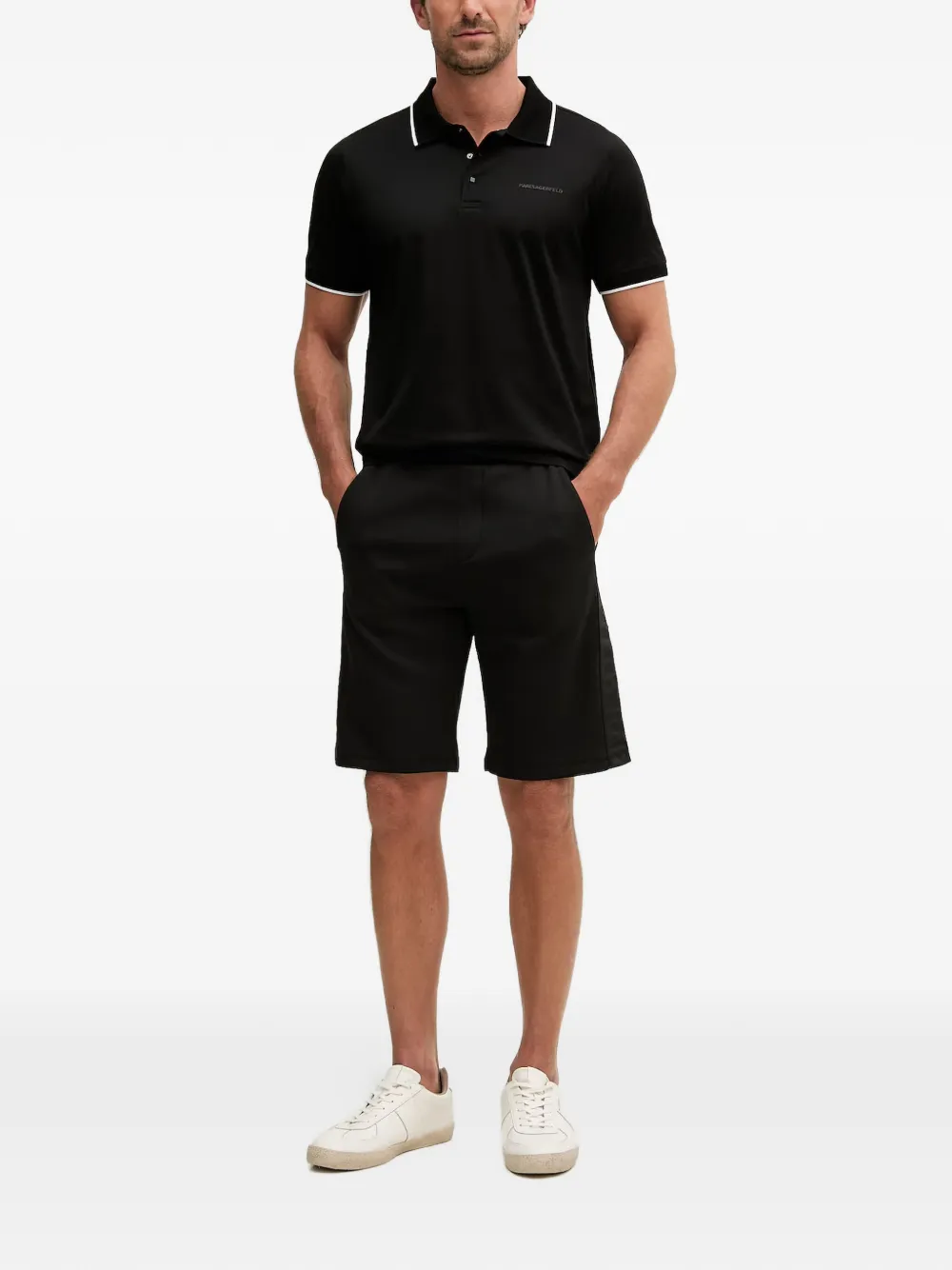 Karl Lagerfeld Poloshirt met logodetail Zwart