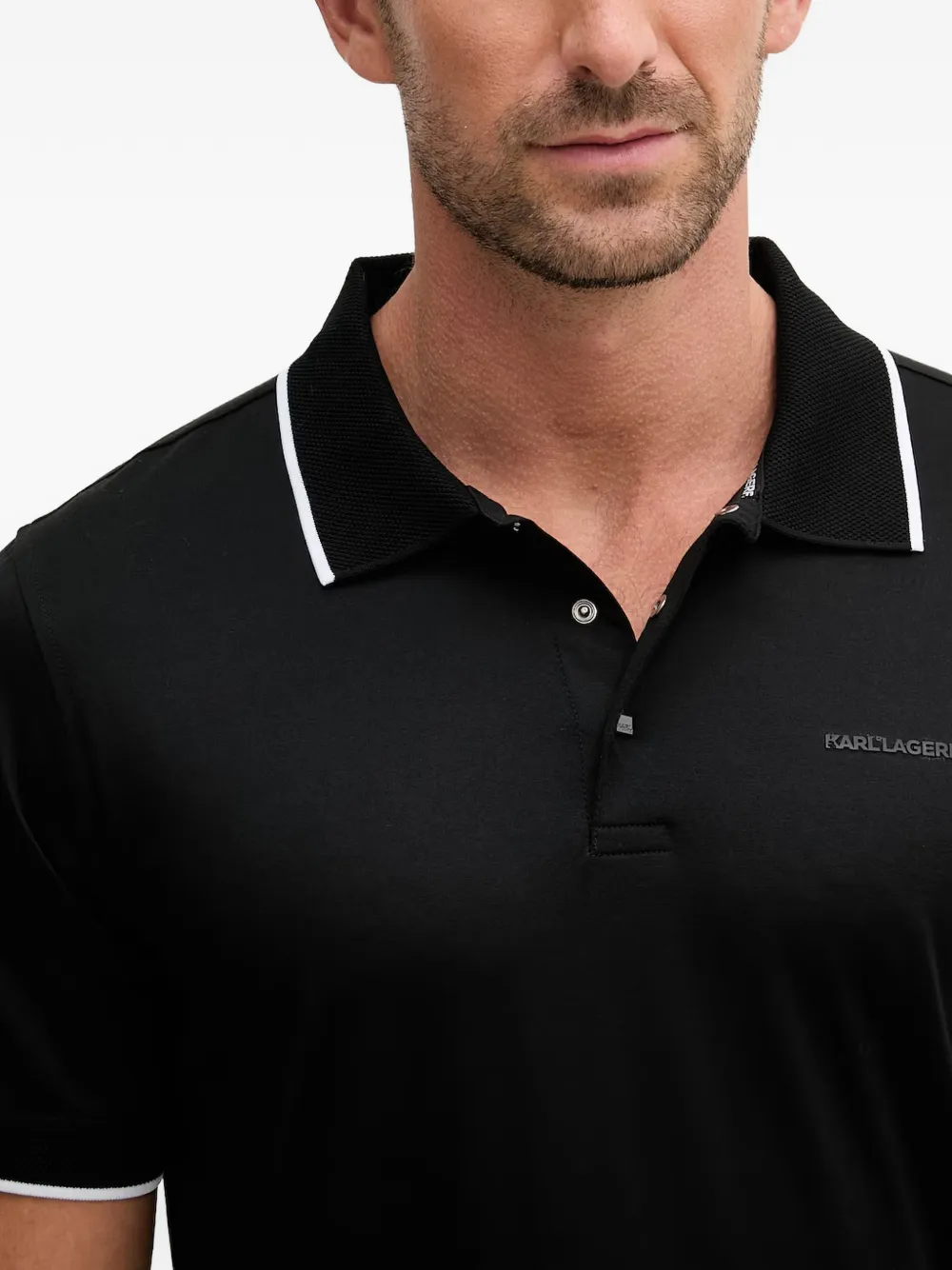 Karl Lagerfeld Poloshirt met logodetail Zwart