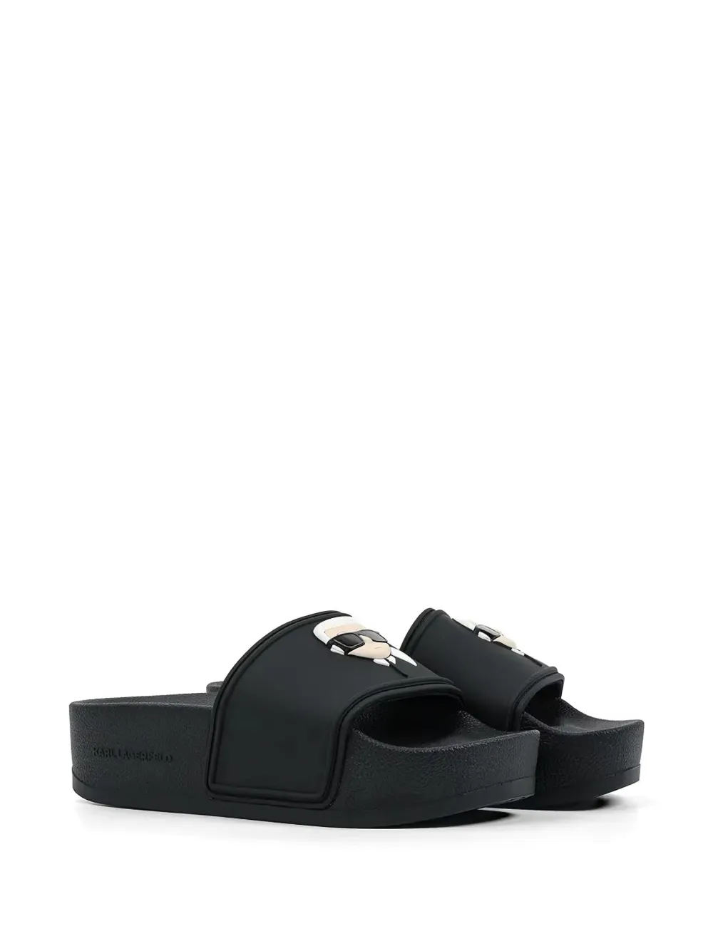 Karl Lagerfeld platform slides Zwart