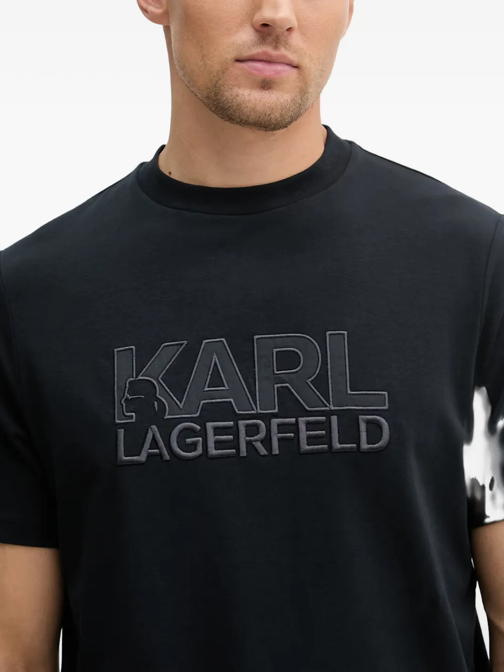 Karl Lagerfeld T-shirt met geborduurd logo Zwart