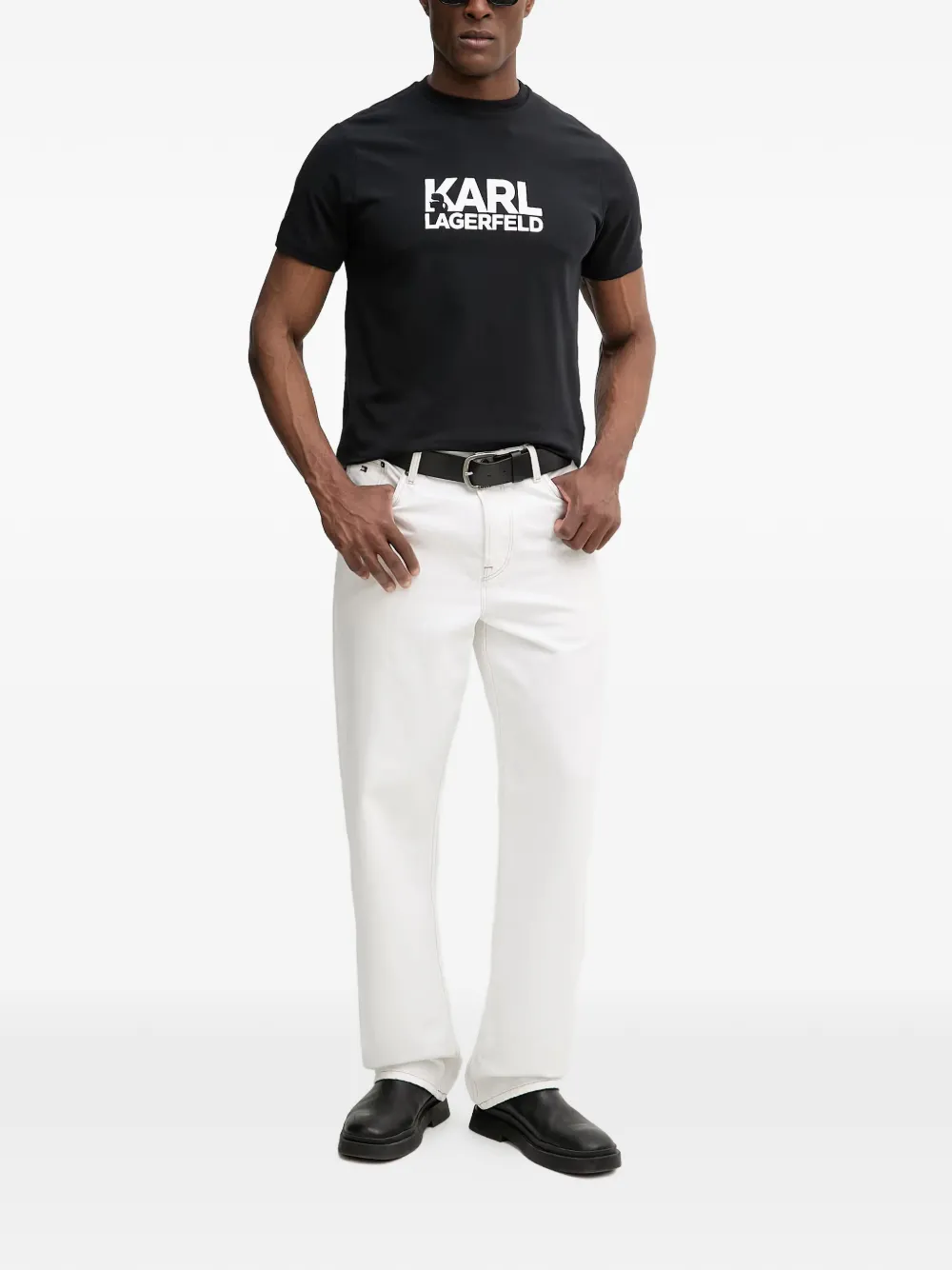 Karl Lagerfeld T-shirt met logoprint Zwart