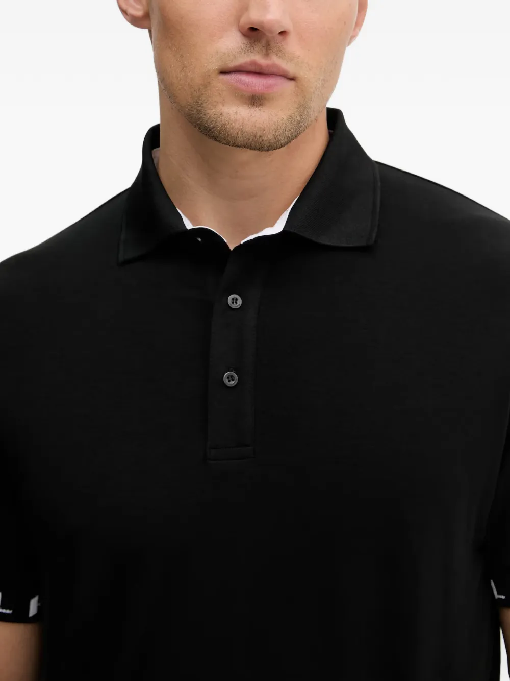 Karl Lagerfeld Poloshirt met logoband Zwart