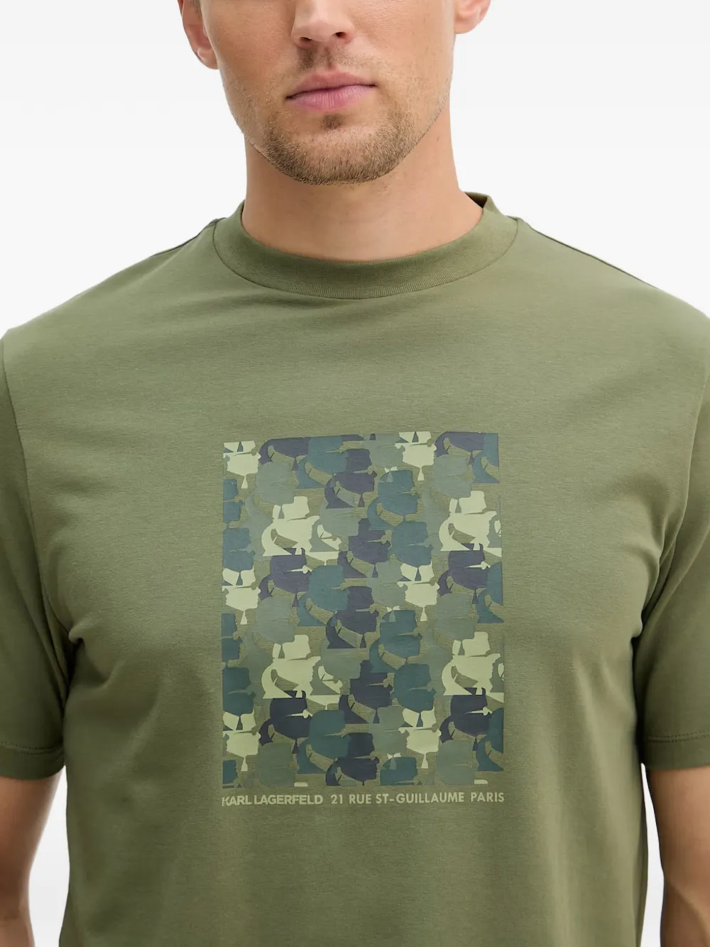Karl Lagerfeld T-shirt met grafische print Groen