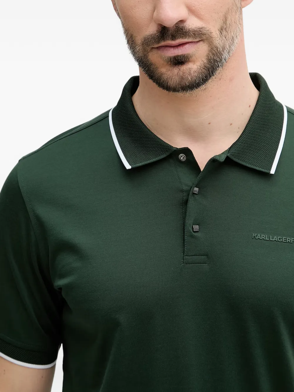 Karl Lagerfeld Poloshirt met logoprint Groen