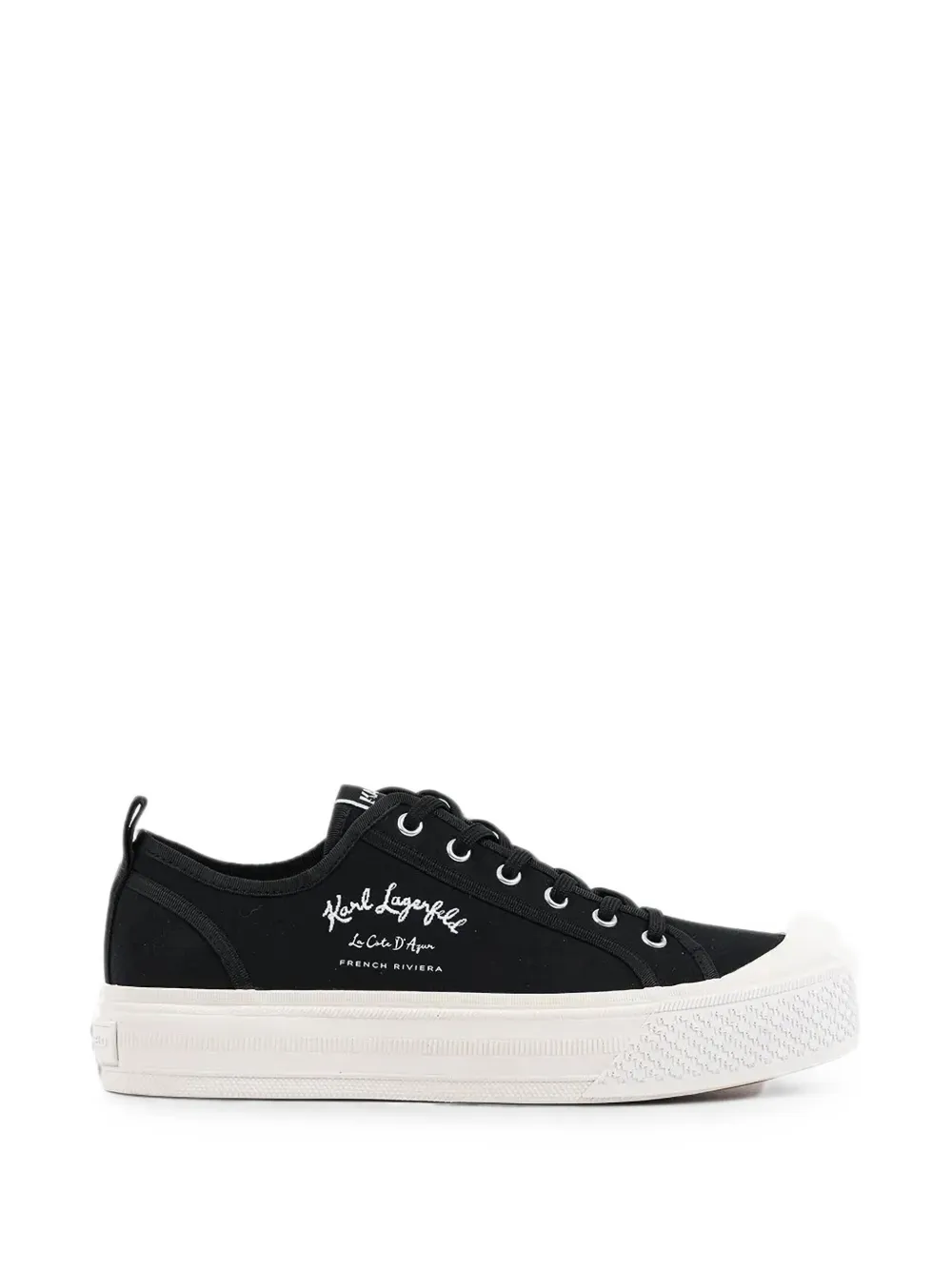 Karl Lagerfeld logo-embroidered platform sneakers - Schwarz