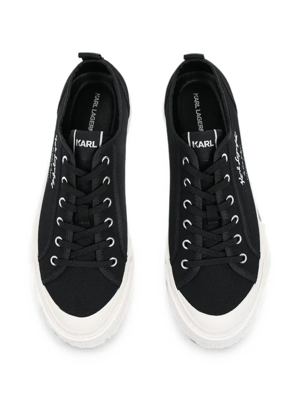 Karl Lagerfeld logo-embroidered platform sneakers Zwart