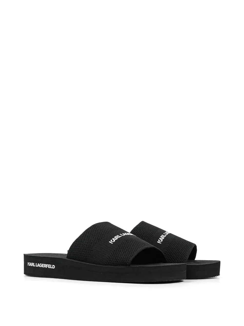 Karl Lagerfeld logo-print slides Zwart