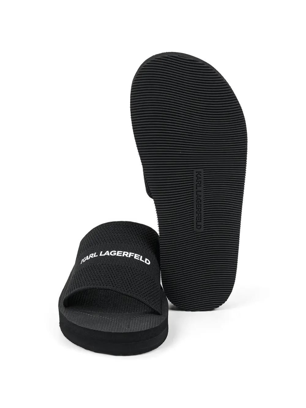 Karl Lagerfeld logo-print slides Zwart