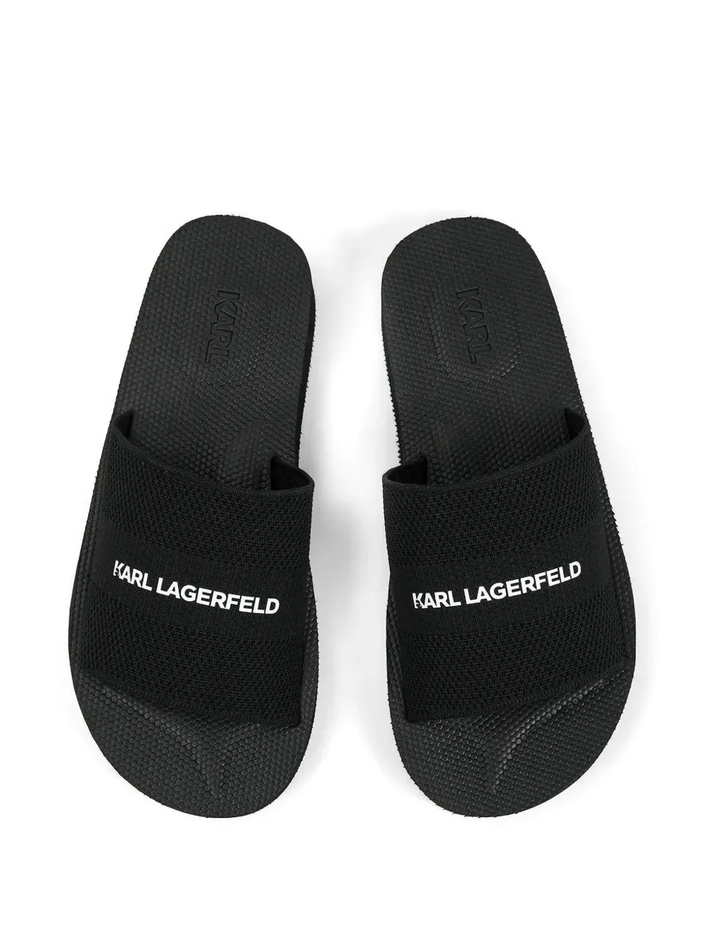 Karl Lagerfeld logo-print slides Zwart